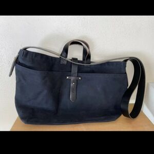 Peg and Awl Large Waxed Canvas Tote (All Black) - Hardly Been Used